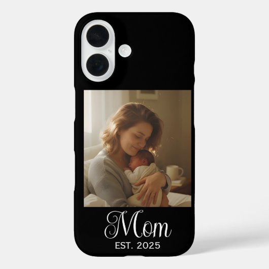 Zwarte Moeder Gevestigde Script Foto Case-Mate iPhone Case (Achterkant)