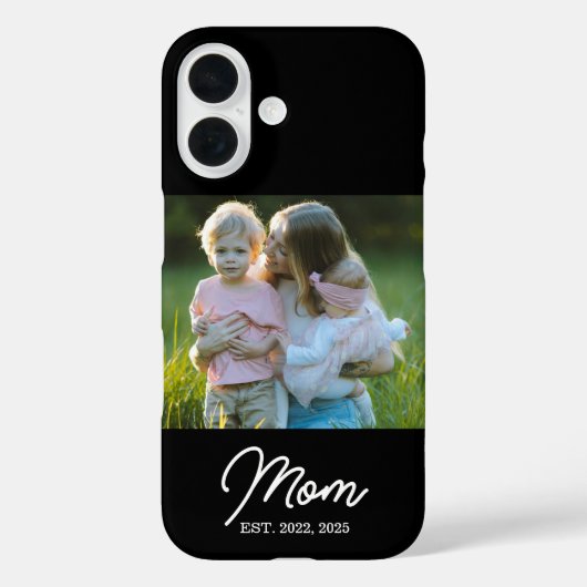 Zwarte Moeder Gevestigde Script Foto Case-Mate iPhone Case (Achterkant)