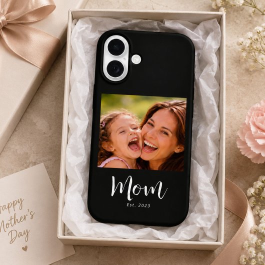 Zwarte Moeder Gevestigde Script Foto Case-Mate iPhone Case