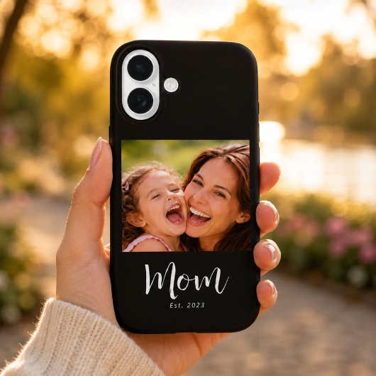 Zwarte Moeder Gevestigde Script Foto Case-Mate iPhone Case