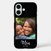 Zwarte Moeder Gevestigde Script Foto Case-Mate iPhone Case (Achterkant)