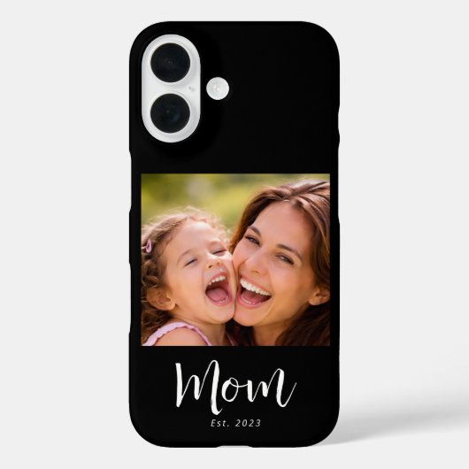 Zwarte Moeder Gevestigde Script Foto Case-Mate iPhone Case (Achterkant)