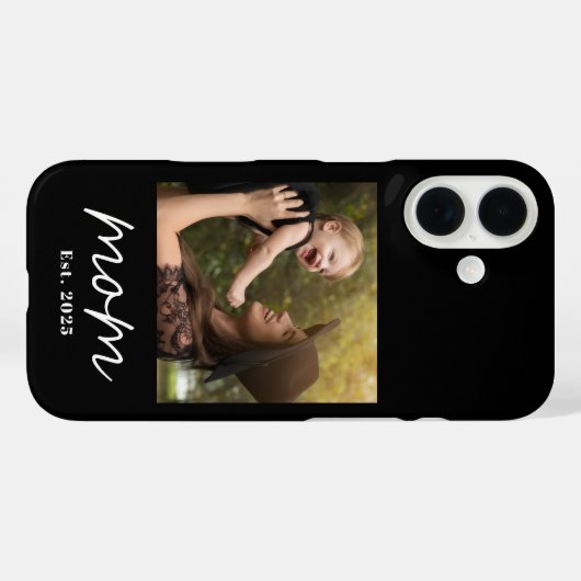 Zwarte Moeder Gevestigde Script Foto Case-Mate iPhone Case (Achterkant (horizontaal))