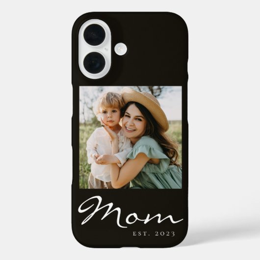 Zwarte Moeder Gevestigde Script Foto Case-Mate iPhone Case (Achterkant)