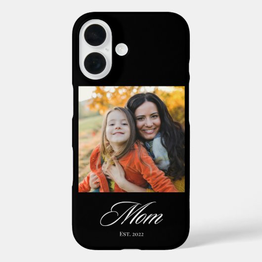Zwarte Moeder Opgerichte Elegante Script Foto Case-Mate iPhone Case (Achterkant)