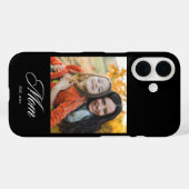 Zwarte Moeder Opgerichte Elegante Script Foto Case-Mate iPhone Case (Achterkant (horizontaal))