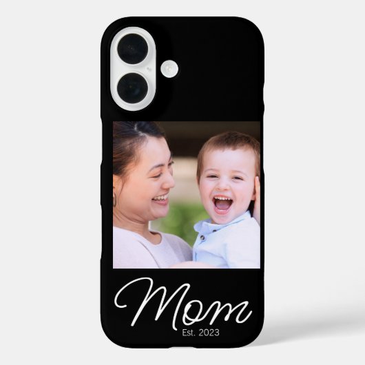 Zwarte Moeder Opgerichte Script Foto Case-Mate iPhone Case (Achterkant)