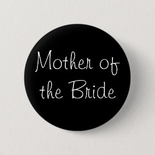 Zwarte moeder van de Bride Pin Ronde Button 5,7 Cm