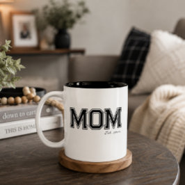 Zwarte 'Moeder' verjaardag Moederdag cadeau Tweekleurige Koffiemok