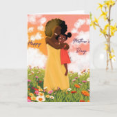 Zwarte Moederdag kaart (Gele Bloem)