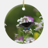 Zwarte moerasvlinder keramisch ornament (Achterkant)