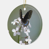 Zwarte moerasvlinder keramisch ornament (Links)