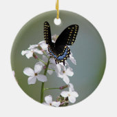 Zwarte moerasvlinder keramisch ornament (Achterkant)