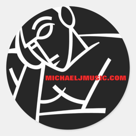 Zwarte "Mofo-Guy"-sticker Ronde Sticker (Voorkant)