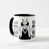 Zwarte Mok met Magic & Black Coffee (Voorkant links)