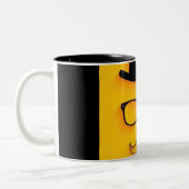 Zwarte Mok met Stokfiguur Patroon | Grappig Minima (Links)