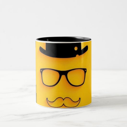 Zwarte Mok met Stokfiguur Patroon | Grappig Minima (Center)