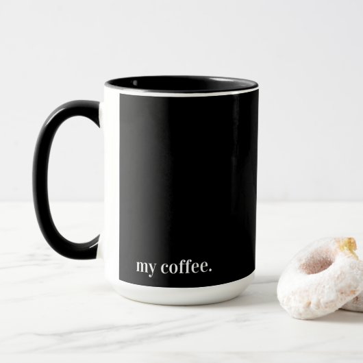Zwarte mok mijn koffie (Met donut)