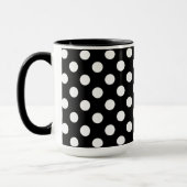 Zwarte Mok stijlvolle Big White poka Dots (Links)