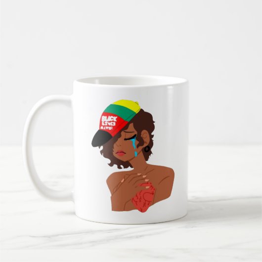 Zwarte Mok voor tranen van de vrouw BLM (Links)