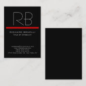 Zwarte mollige moderne achtergrond visitekaartje (Voorkant / Achterkant)