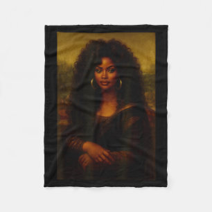 Zwarte Mona Lisa Afro Afrikaans Amerikaanse Melani Fleece Deken