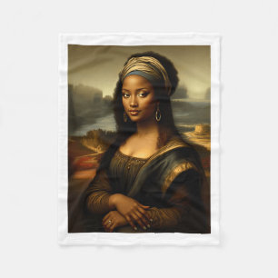 Zwarte Mona Lisa Afro-Amerikaanse Zwarte Geschiede Fleece Deken