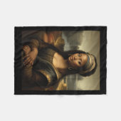 Zwarte Mona Lisa Afro-Amerikaanse zwarte geschiede Fleece Deken (Voorkant (Horizontaal))