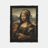 Zwarte Mona Lisa Afro-Amerikaanse zwarte geschiede Fleece Deken (Voorkant)