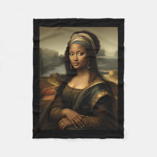 Zwarte Mona Lisa Afro-Amerikaanse Zwarte Geschiede Fleece Deken