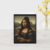 Zwarte Mona Lisa Afro-Amerikaanse zwarte geschiede Kaart (Gele Bloem)