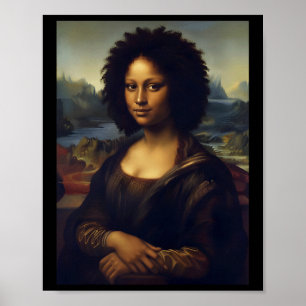 Zwarte Mona Lisa Afro-Amerikaanse Zwarte Geschiede Poster