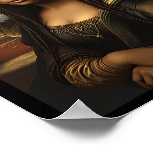 Zwarte Mona Lisa Afro-Amerikaanse zwarte geschiede Poster (Hoek)