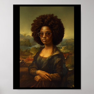 Zwarte Mona Lisa Afro-Amerikaanse zwarte geschiede Poster