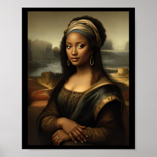Zwarte Mona Lisa Afro-Amerikaanse Zwarte Geschiede Poster