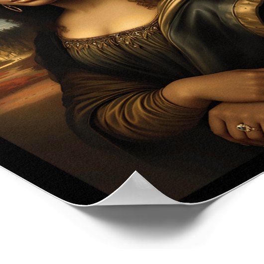 Zwarte Mona Lisa Afro-Amerikaanse zwarte geschiede Poster (Hoek)