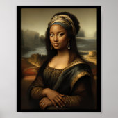 Zwarte Mona Lisa Afro-Amerikaanse zwarte geschiede Poster (Voorkant)
