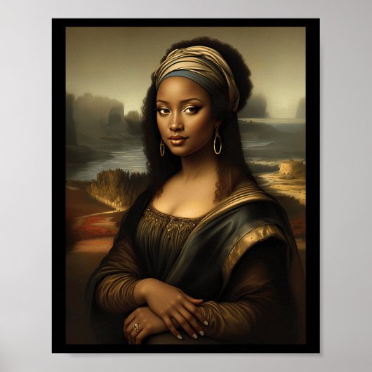 Zwarte Mona Lisa Afro-Amerikaanse zwarte geschiede Poster (Voorkant)