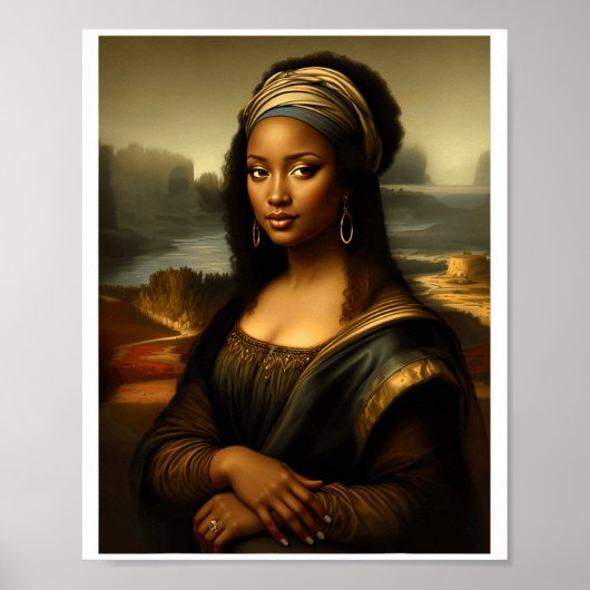 Zwarte Mona Lisa Afro-Amerikaanse Zwarte Geschiede Poster (Voorkant)
