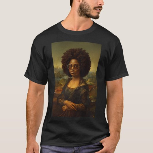 Zwarte Mona Lisa Afro-Amerikaanse zwarte geschiede T-shirt (Voorkant)