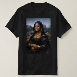 Zwarte Mona Lisa Afro-Amerikaanse Zwarte Geschiede T-shirt