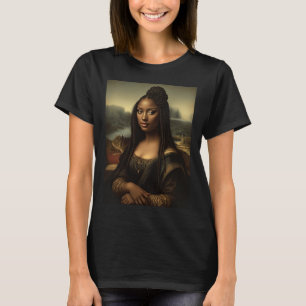 Zwarte Mona Lisa Afro-Amerikaanse zwarte geschiede T-shirt