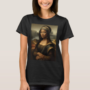 Zwarte Mona Lisa Afro-Amerikaanse Zwarte Geschiede T-shirt