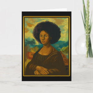 Zwarte Mona Lisa Afro Koningin Afrikaanse Vrouw Zw Kaart