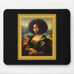 Zwarte Mona Lisa Afro Queen Afrikaanse vrouw zwart Muismat