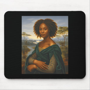 Zwarte Mona Lisa Grafische Afro Afrikaans-Amerikaa Muismat