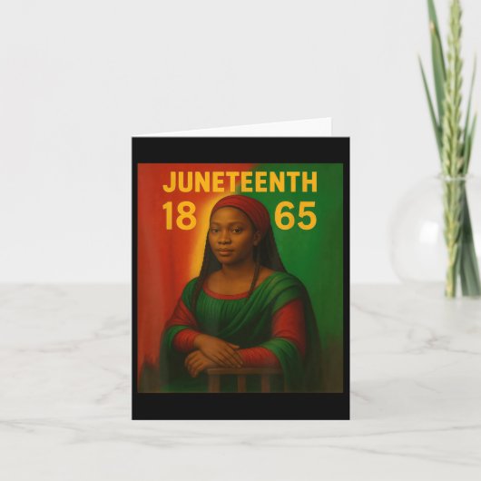 Zwarte Mona Lisa Graphic Afro-Amerikaanse juni Kaart (Voorkant)