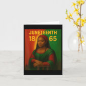 Zwarte Mona Lisa Graphic Afro-Amerikaanse juni Kaart (Gele Bloem)