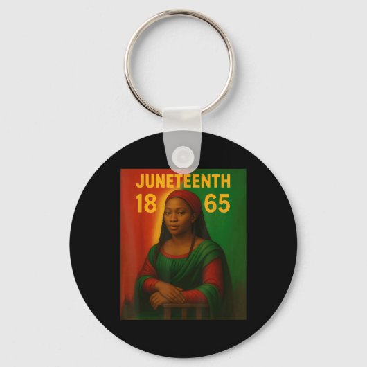 Zwarte Mona Lisa Graphic Afro-Amerikaanse juni Sleutelhanger (Voorkant)