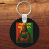 Zwarte Mona Lisa Graphic Afro-Amerikaanse juni Sleutelhanger (Voorkant)
